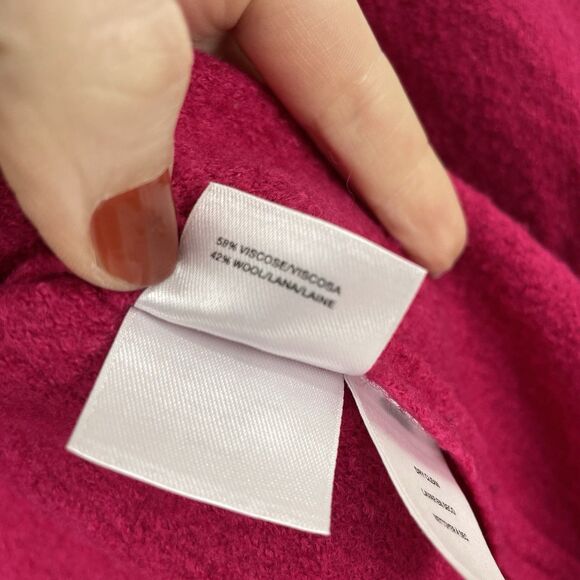 Koret Sweater Womens Large Wool Blend Cardigan Open Front Raspberry Pink - Picture 6 of 9